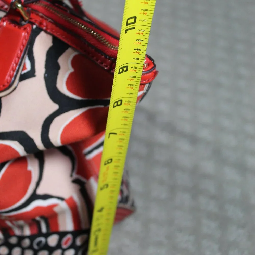 Coach Red Poppies Floral Shoulder Bag